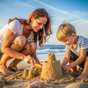 Sandcastles on the beach