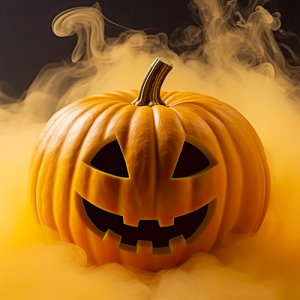 Pumpkin in fog